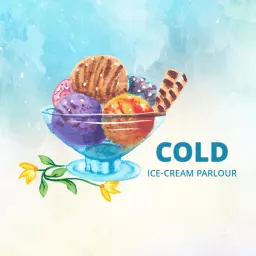 Dessert logo with cold ice cream