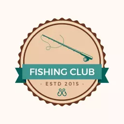 Teal rod fishing logo design