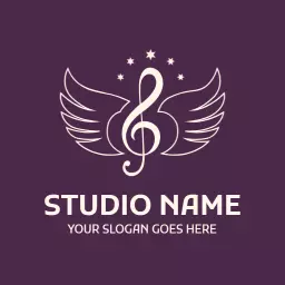 Elegant purple music logo template