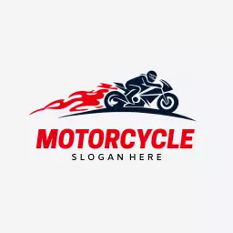 Bold red motorcycle graphic racing logo