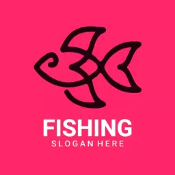 Pink abstract fishing logo