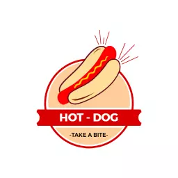 Hot dog logo with beige color