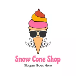 Minimalistic ice cream logo design