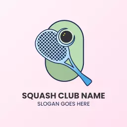 Pastel minimal racket squash logo