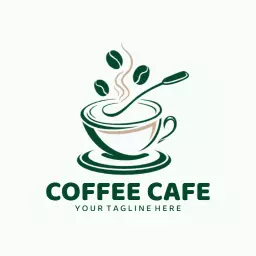 Vintage green cafe logo