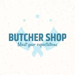 Blue butcher logo template