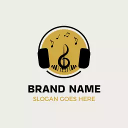 Fun yellow design music logo