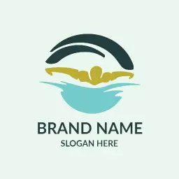 Golden swimming logo template