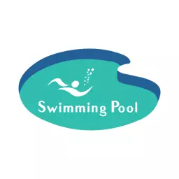 Swimming logo in teal color