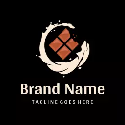 Chocolate bar splash dessert logo