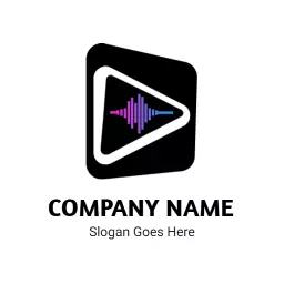 Music logo with minimal audio symbol