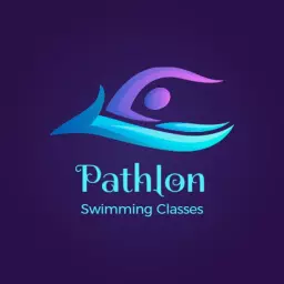 Swimming logo in modern purple color