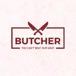 Butcher logo with pink retro