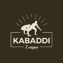 Vintage kabaddi logo in brown and white