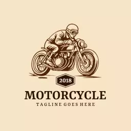 Retro-style biker badge racing logo