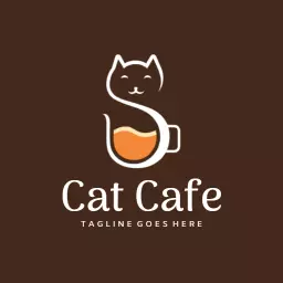 Luxury brown cup cafe logo