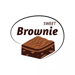 Dessert logo with sweet brownie badge