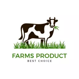 Dairy logo with fresh cow farm