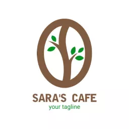 Natural tree cafe logo template