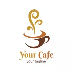 Luxury golden cafe logo