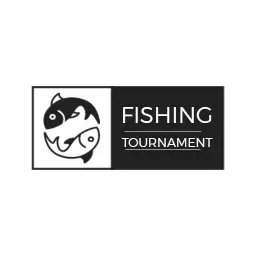 Black and white fishing logo design