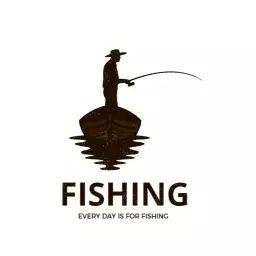 Fishing logo with black shadow