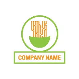 Green color noodle logo template