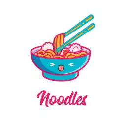 Noodles logo with cute blue bowl