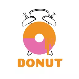 Dripping donut clock dessert logo template
