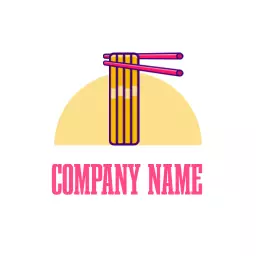 Noodle logo with pink chopsticks
