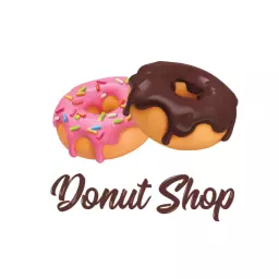 Colorful donut shop dessert logo