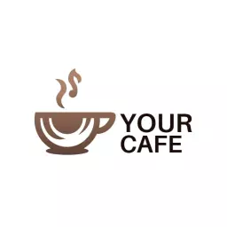 Minimal brown cup cafe logo