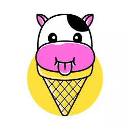 Cute ice cream logo design