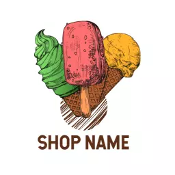 Cute ice cream logo 
