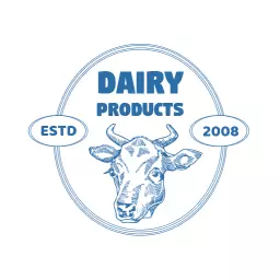 Vintage cow badge dairy logo design