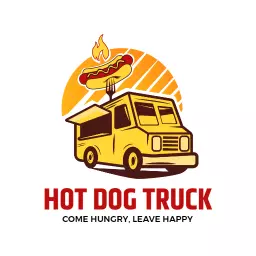 Hot dog logo with retro food truck