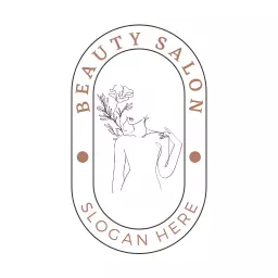 Vintage oval line art beauty salon logo