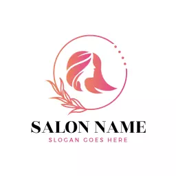 Pink outline beauty salon logo design