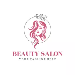 Pink outline beauty salon logo design