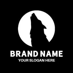 Wolf logo in dark howling silhouette