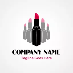 Pink graphic makeup logo template