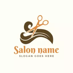 Hair salon logo in elegant brown color