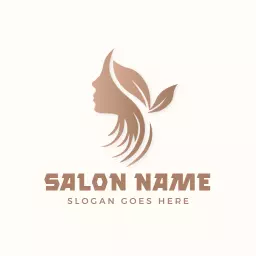 Brown outline hair salon logo template