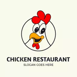 Chicken logo in classic badge style
