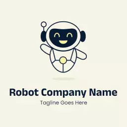 Robot mascot corporate logo