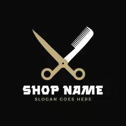 Dark black hair salon logo