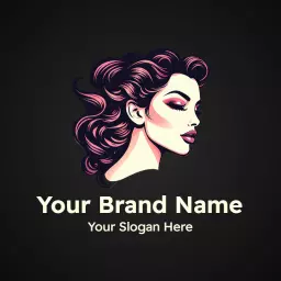Dark portrait makeup logo design