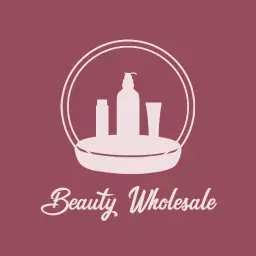 Pink circular makeup logo design