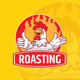 Roasting emblem with sun chicken logo
