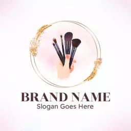 Golden brush makeup logo